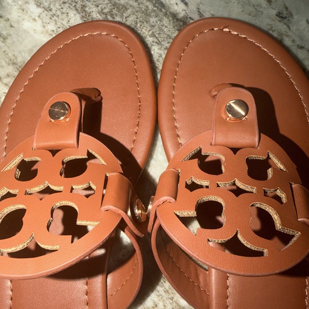 Tory Burch Women’s Miller Sandals – Vintage Vachetta Brown/Tan – Size 39 NWOB SS - Picture 5 of 5